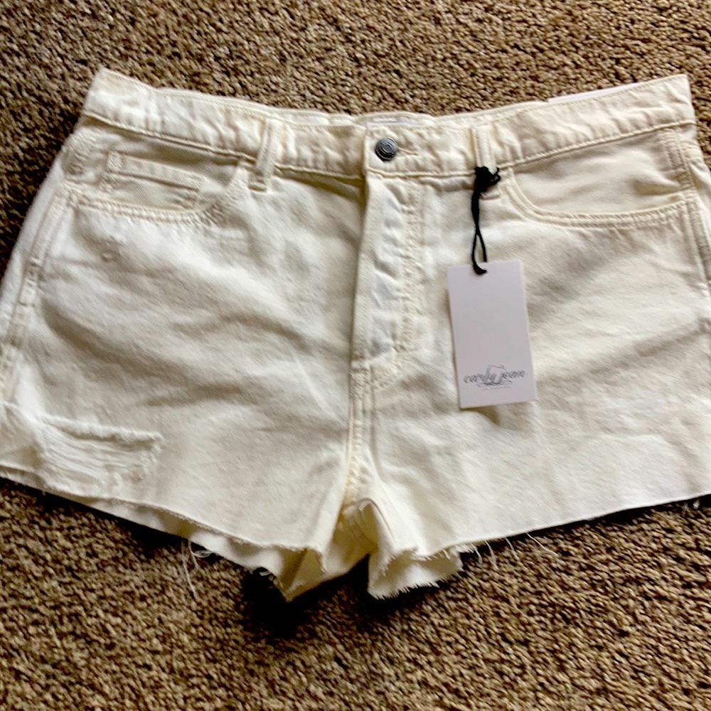 Carly Jean Los Angeles White Jean Shorts